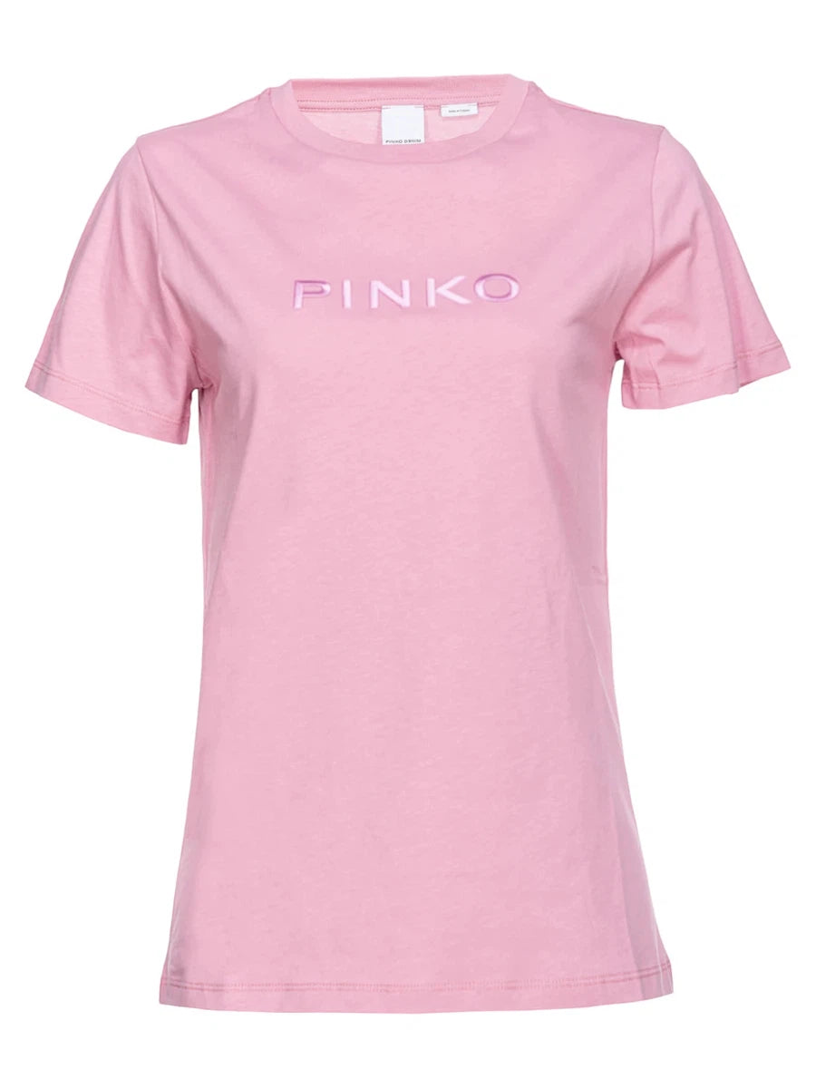 T-shirt in Cotone con Ricamo Logo-T-shirt-Pinko-Vittorio Citro Boutique