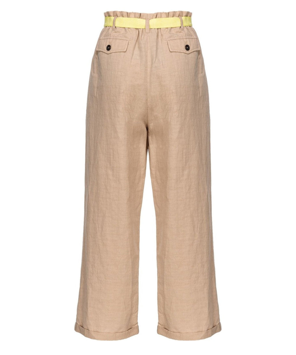 Pantaloni Rudy in Lino Fiammato-Pinko-Pantaloni-Vittorio Citro Boutique