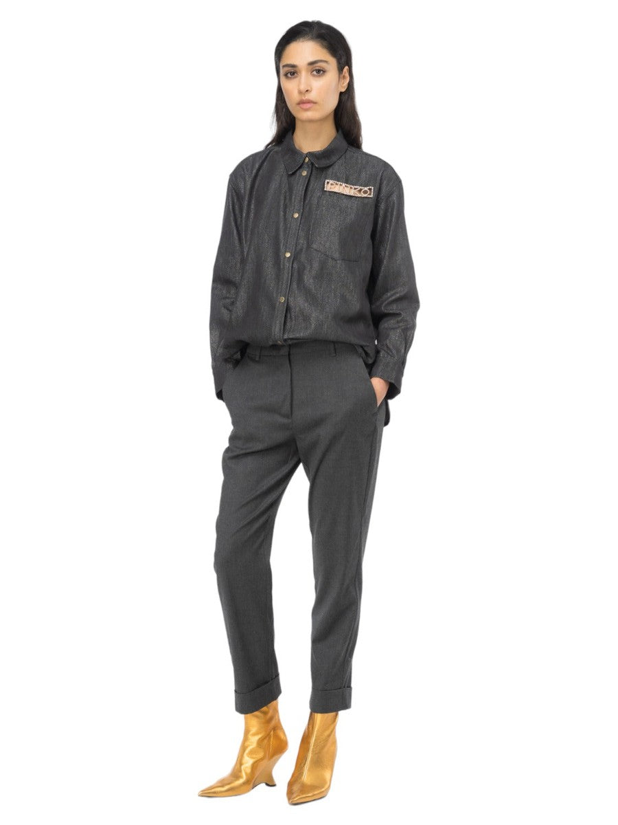 Pulika pantalone in flanella-Pinko-Pantaloni-Vittorio Citro Boutique