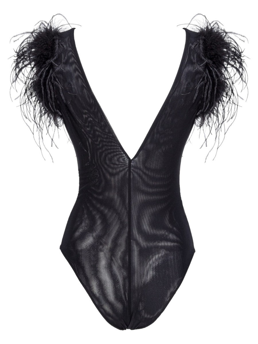 Buttafuoco body con piume-Pinko-Top-Vittorio Citro Boutique