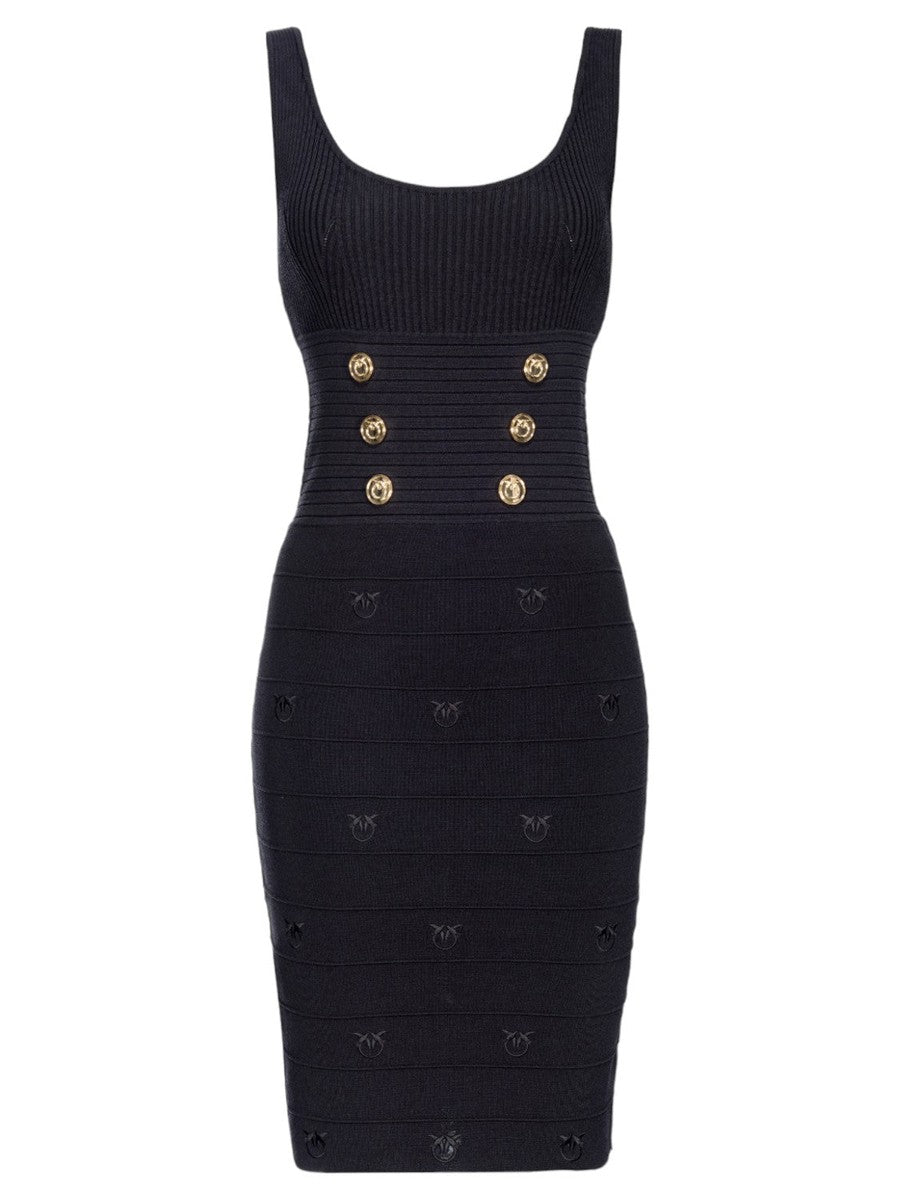 Mini Abito Jacquard Love Birds Cactus-Abiti-Pinko-Vittorio Citro Boutique