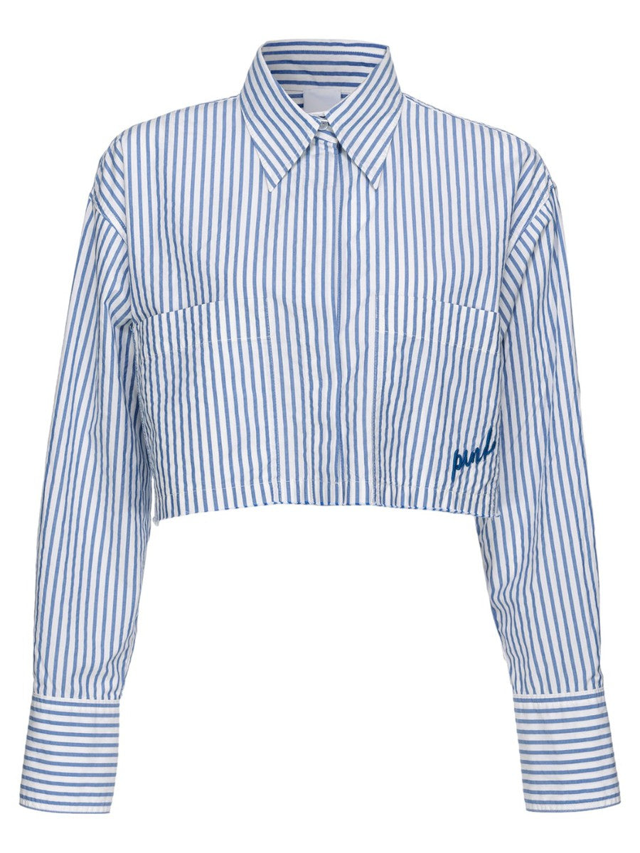 Camicia Pergusa Crop a Righe-Pinko-Camicie-Vittorio Citro Boutique