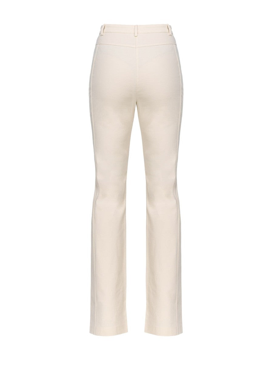 Pantalone Petreo Flared in Tricotina di Cotone Stretch-Pinko-Pantaloni-Vittorio Citro Boutique