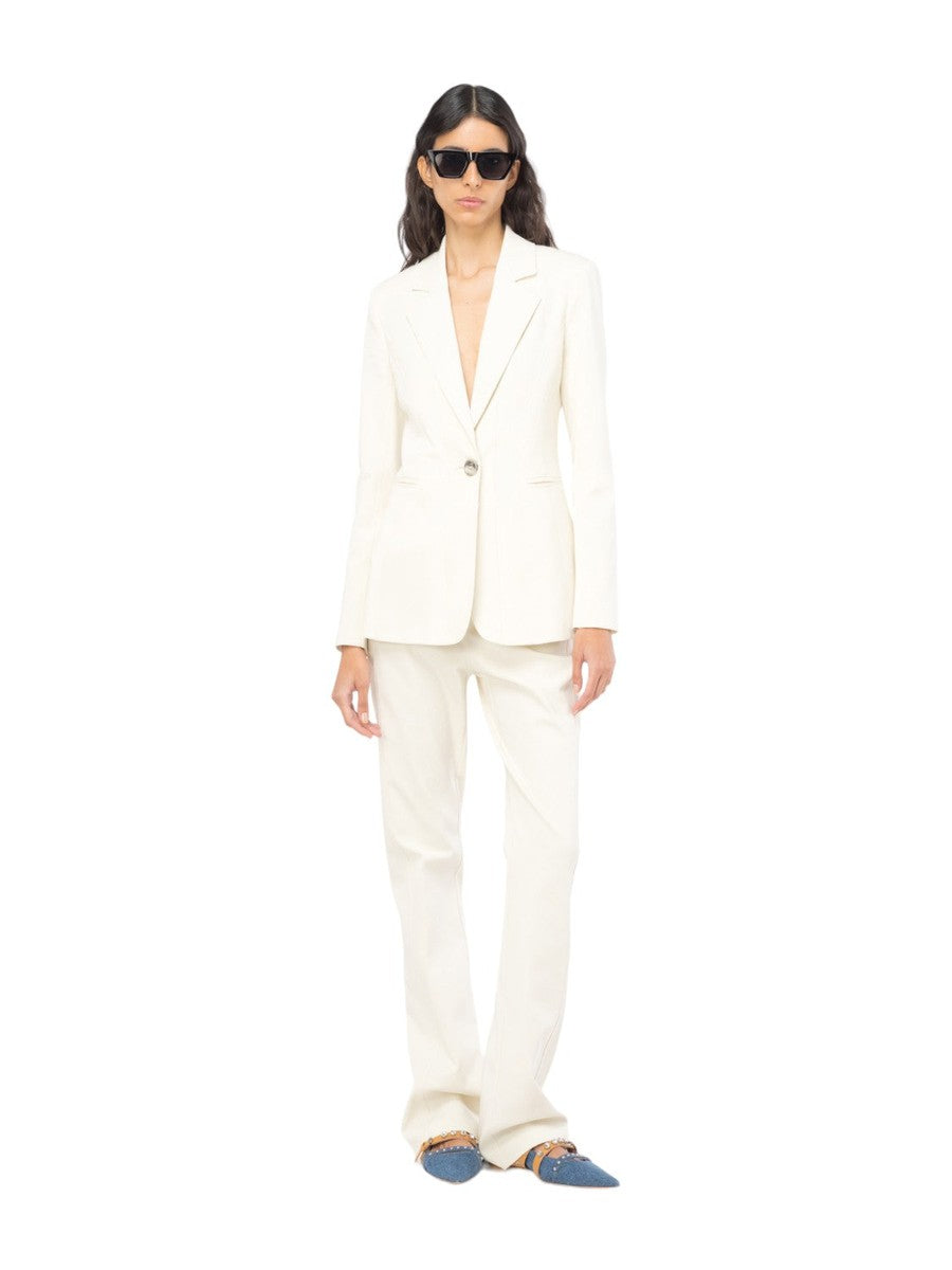 Pantalone Petreo Flared in Tricotina di Cotone Stretch-Pinko-Pantaloni-Vittorio Citro Boutique