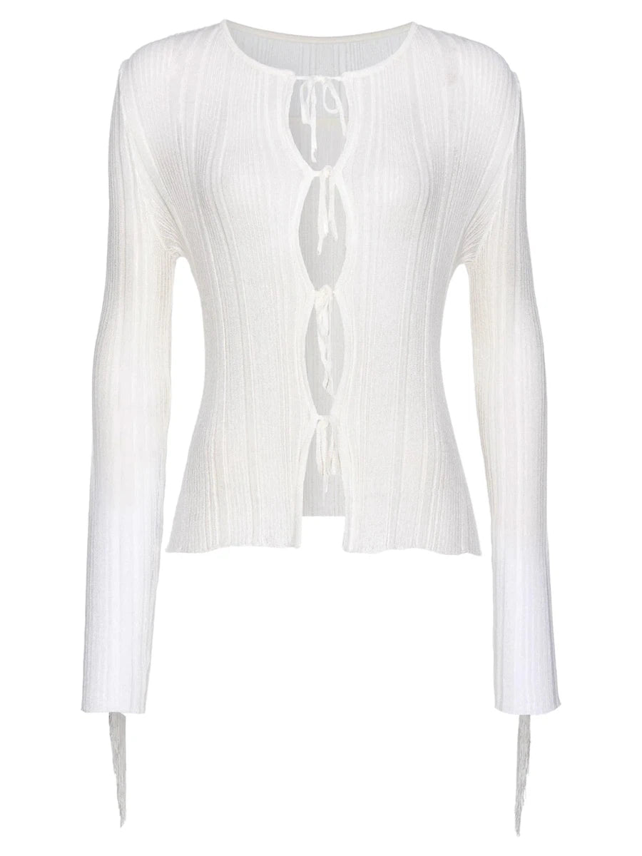 Cardigan Zelig Leggero con Frange-Pinko-Maglieria-Vittorio Citro Boutique