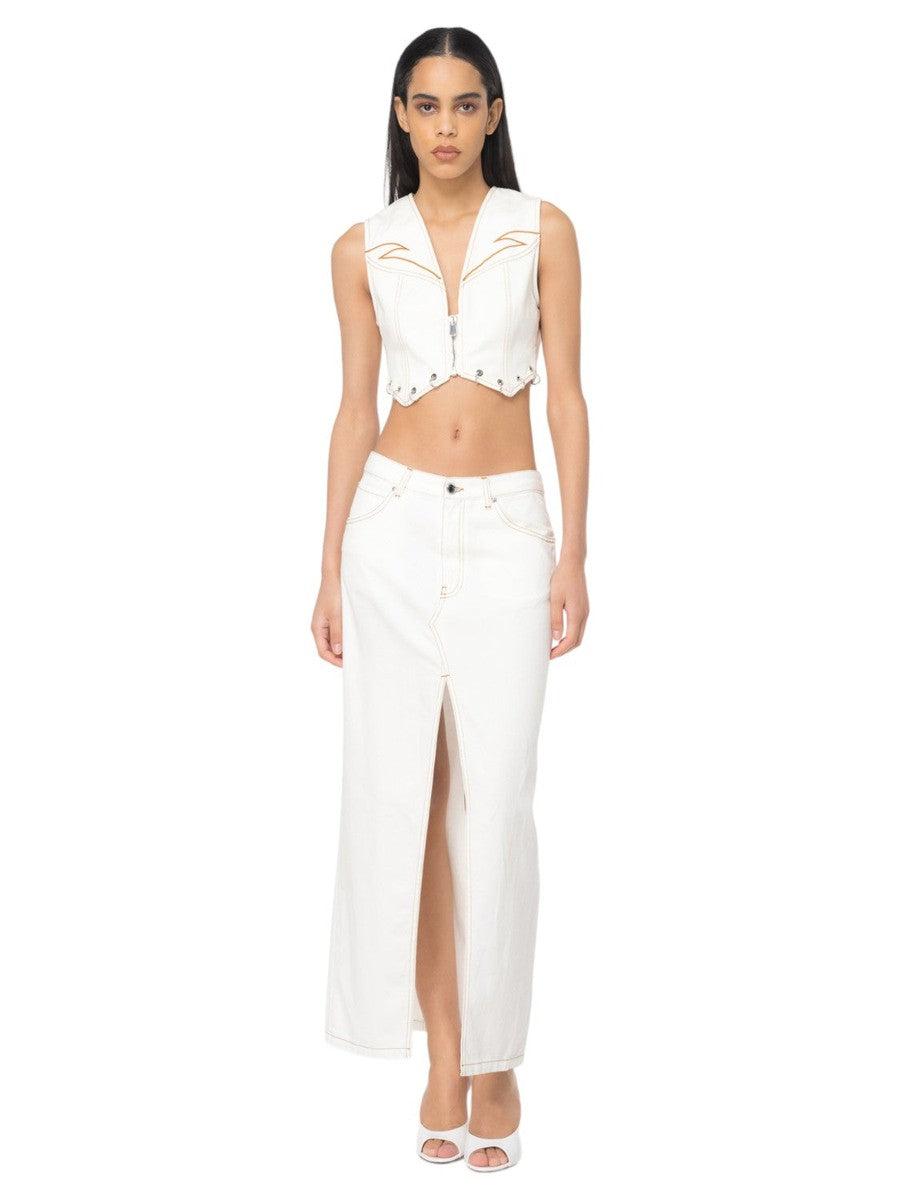 Gilet "Dracula" con Ricamo Tribale e Dettagli in Metallo-Pinko-Gilet-Vittorio Citro Boutique