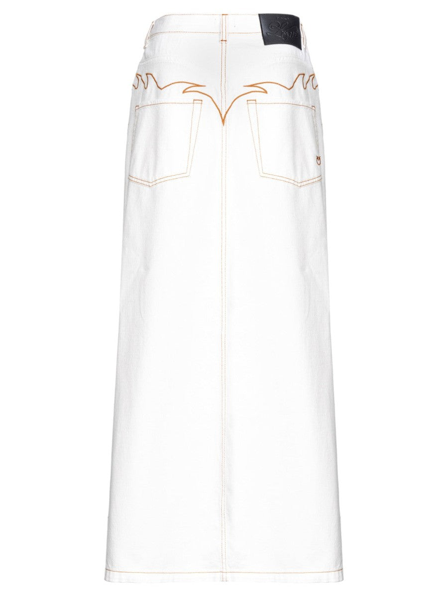 Maxi Gonna "Riders" con Ricamo Tribale e Spacco Centrale-Pinko-Gonne-Vittorio Citro Boutique