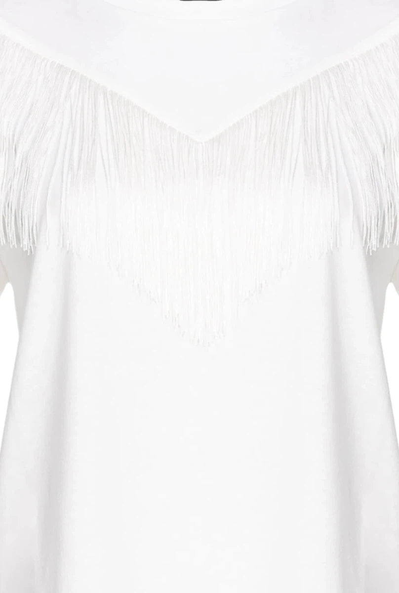 Twilight T-Shirt Smanicata con Frange-Pinko-T-shirt-Vittorio Citro Boutique