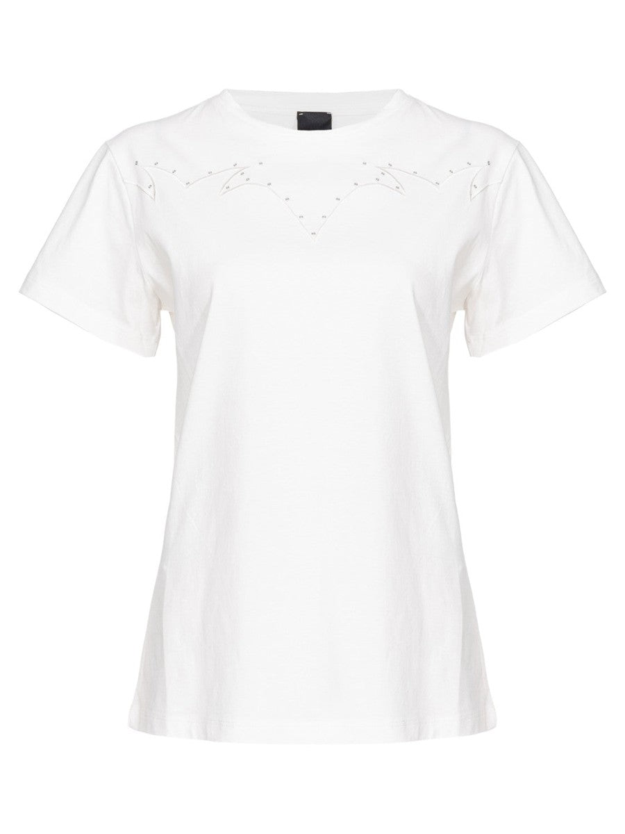 T-Shirt "Vanilla Sky" con Ricamo Rodeo-Pinko-T-shirt-Vittorio Citro Boutique