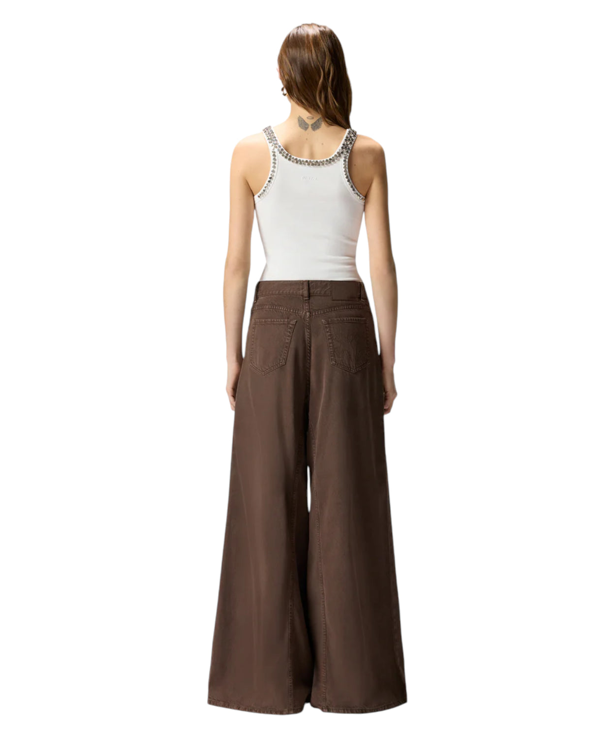 Coriandoli Tank Top PINKO con Ricami Gioiello