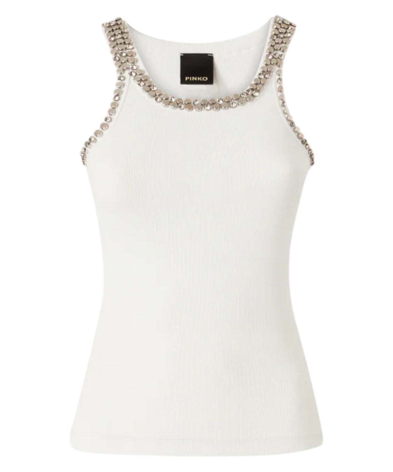 Coriandoli Tank Top PINKO con Ricami Gioiello