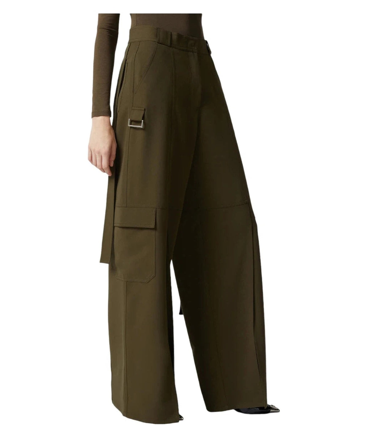 Pantaloni Pelaggi Cargo Fluidi a Gamba Ampia-Pinko-Pantaloni-Vittorio Citro Boutique
