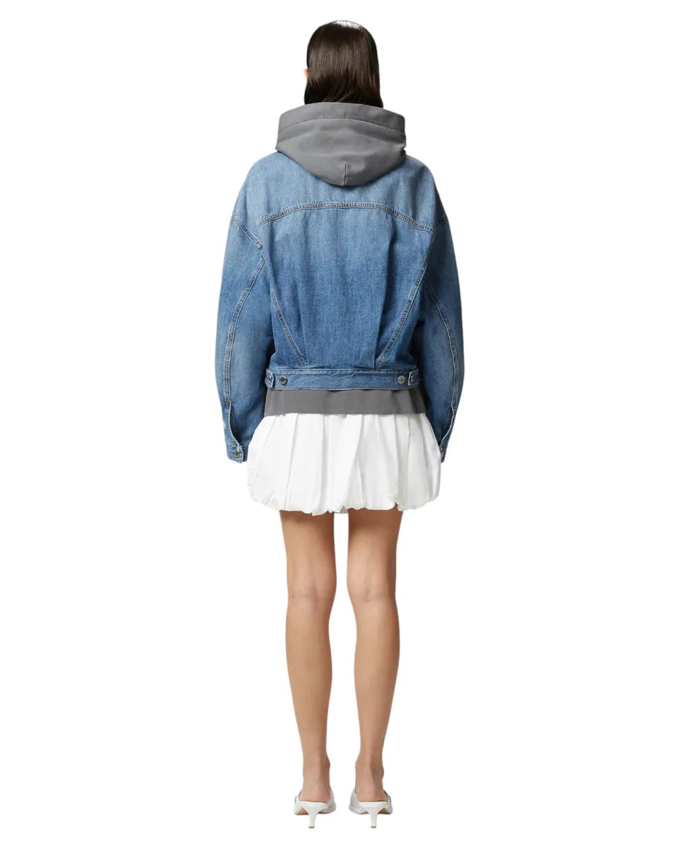 Giubbino Jeans Denim Rebel Wash con Taschini e Rotture-Pinko-Giacche-Vittorio Citro Boutique