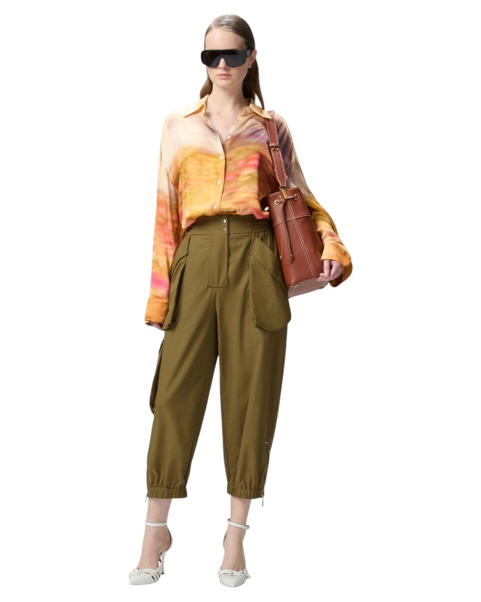 Pantaloni Cargo Donna in Cotone Leggero con Maxi Tasche e Zip alla Caviglia-Pinko-Pantaloni-Vittorio Citro Boutique