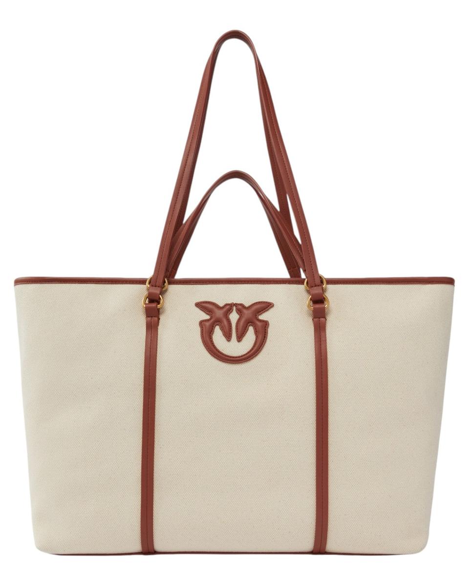 Maxi Shopper in Canvas Riciclato con Doppi Manici e Pochette Interna-Pinko-Borse a spalla-Vittorio Citro Boutique