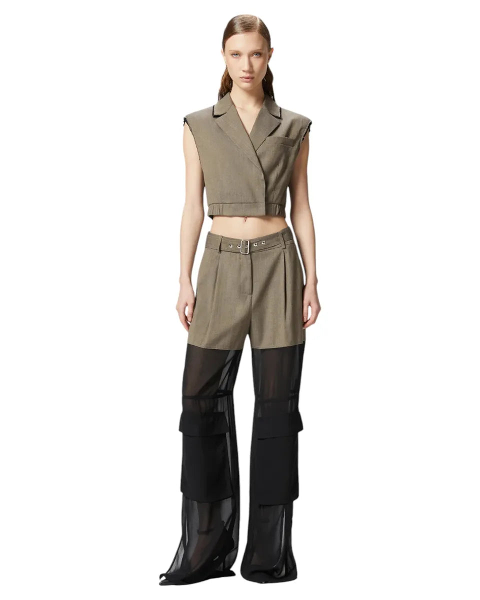 Gilet Corto con Rever ed Elastico-Pinko-Gilet-Vittorio Citro Boutique