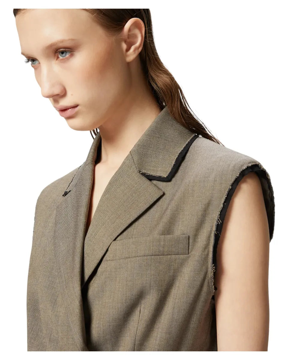 Gilet Corto con Rever ed Elastico-Pinko-Gilet-Vittorio Citro Boutique