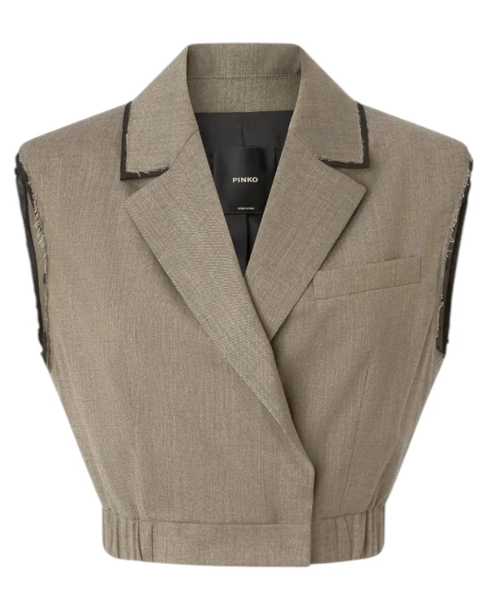 Gilet Corto con Rever ed Elastico-Pinko-Gilet-Vittorio Citro Boutique