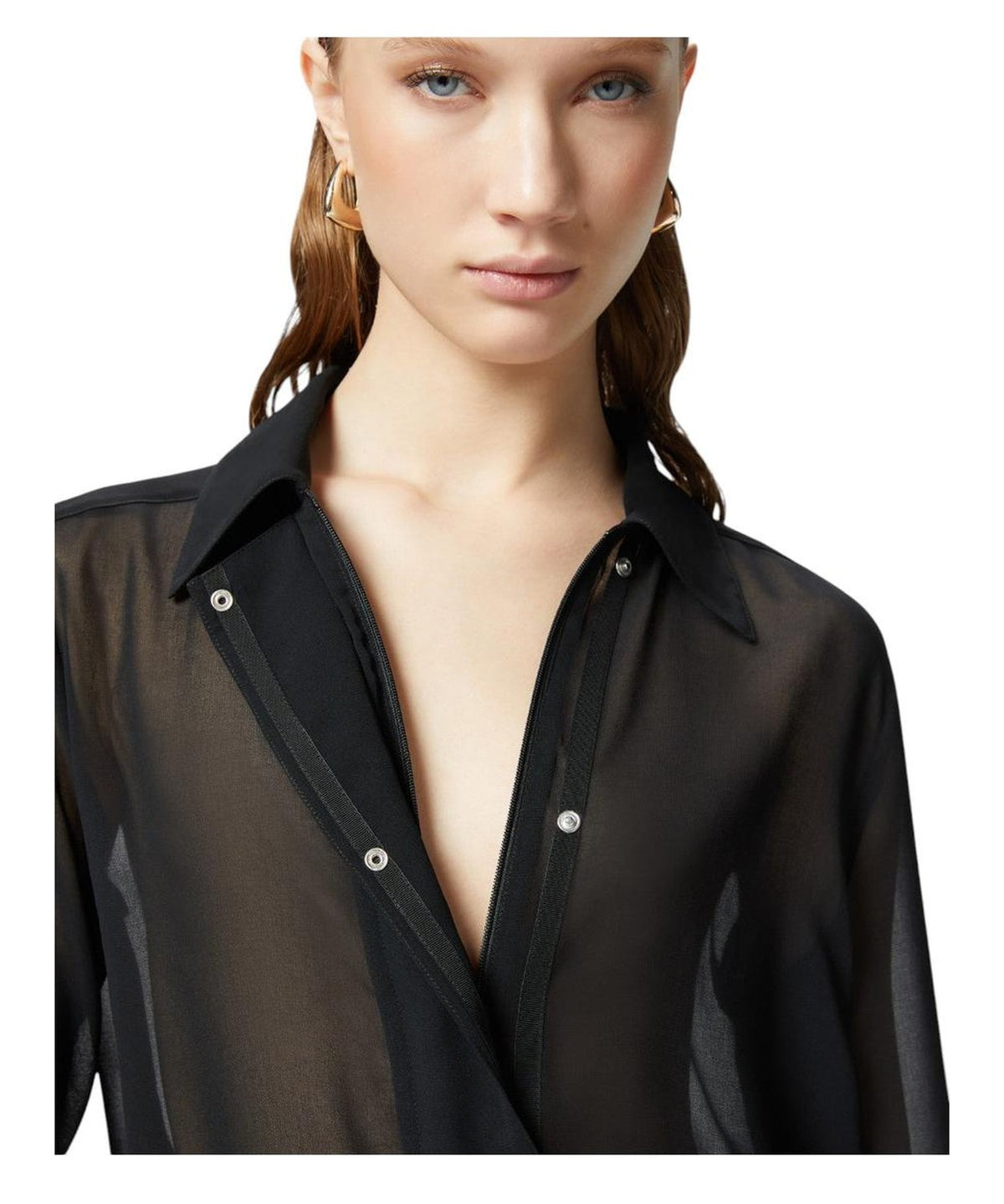 Camicetta in Georgette Leggera con Linea Bomber-Pinko-Camicie-Vittorio Citro Boutique
