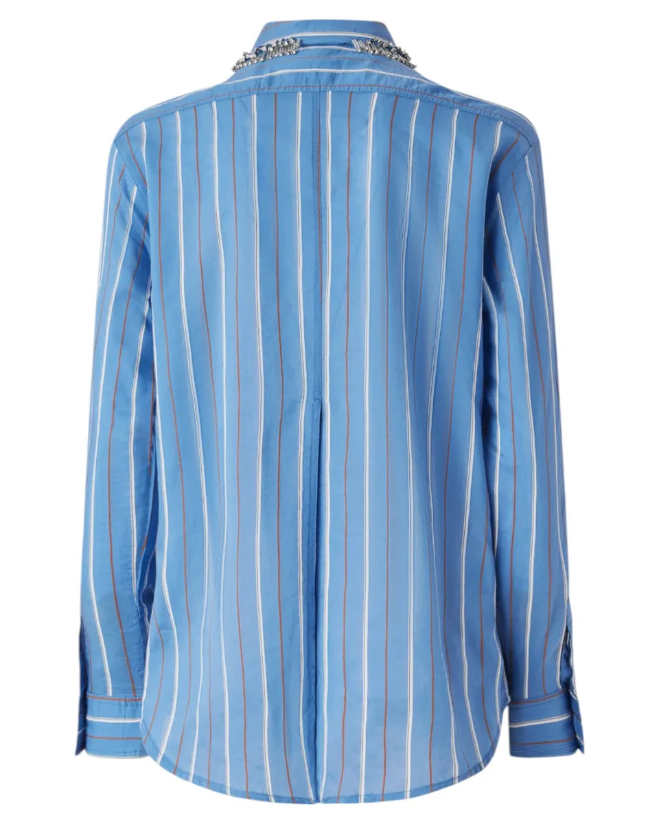 Camicia a Righe con Colletto Gioiello-Pinko-Camicie-Vittorio Citro Boutique