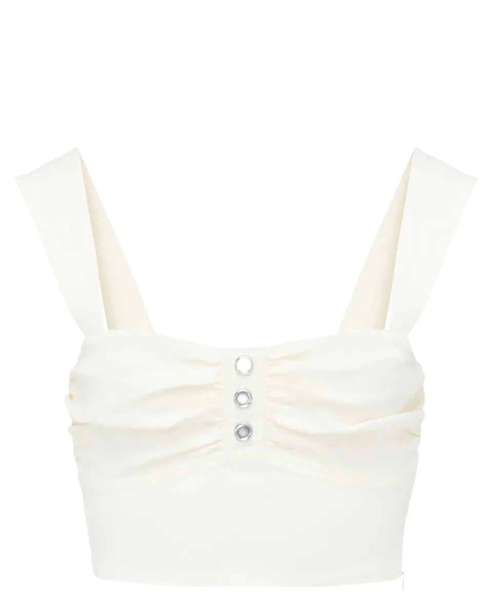 Crop Top in Lino Stretch-Top-Pinko-Vittorio Citro Boutique