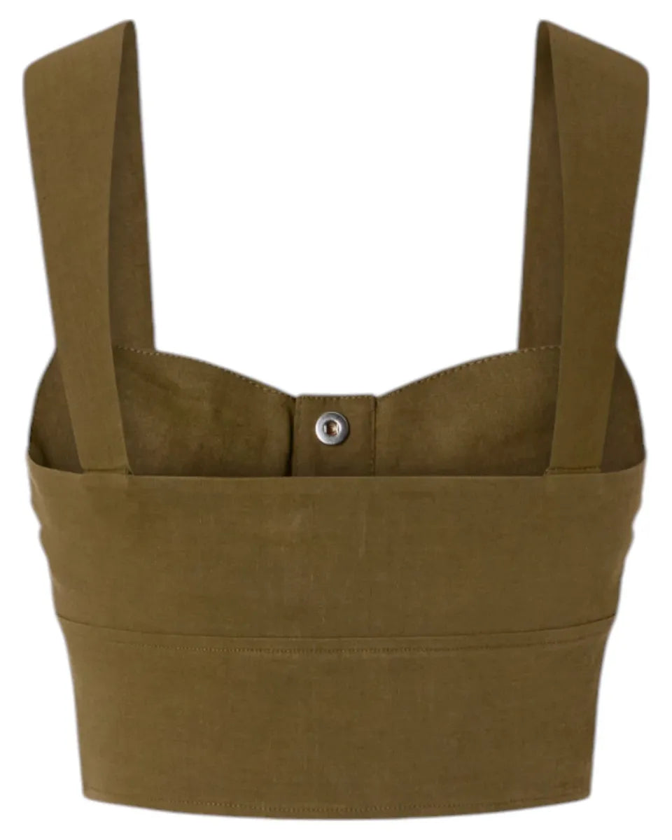 Crop Top in Lino Stretch-Pinko-Top-Vittorio Citro Boutique