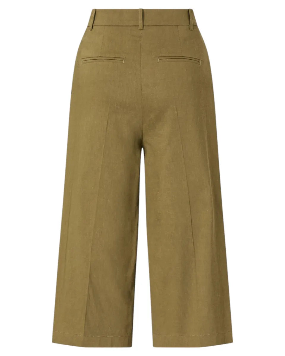 Bermuda ampi in lino stretch a trapezio con chiusura a bottoni-Pantaloni-Pinko-Vittorio Citro Boutique