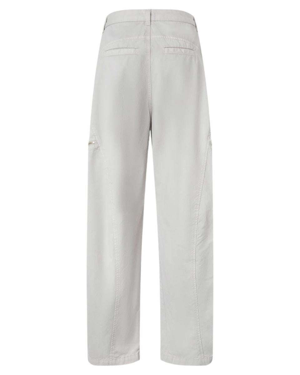 Pantaloni Larghi in Cotone Gabardina con Zip Metalliche-Pinko-Pantaloni-Vittorio Citro Boutique