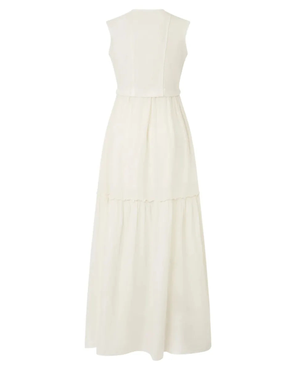 Abito Lungo in Cotone con Gilet Smanicato Utility-Pinko-Abiti-Vittorio Citro Boutique