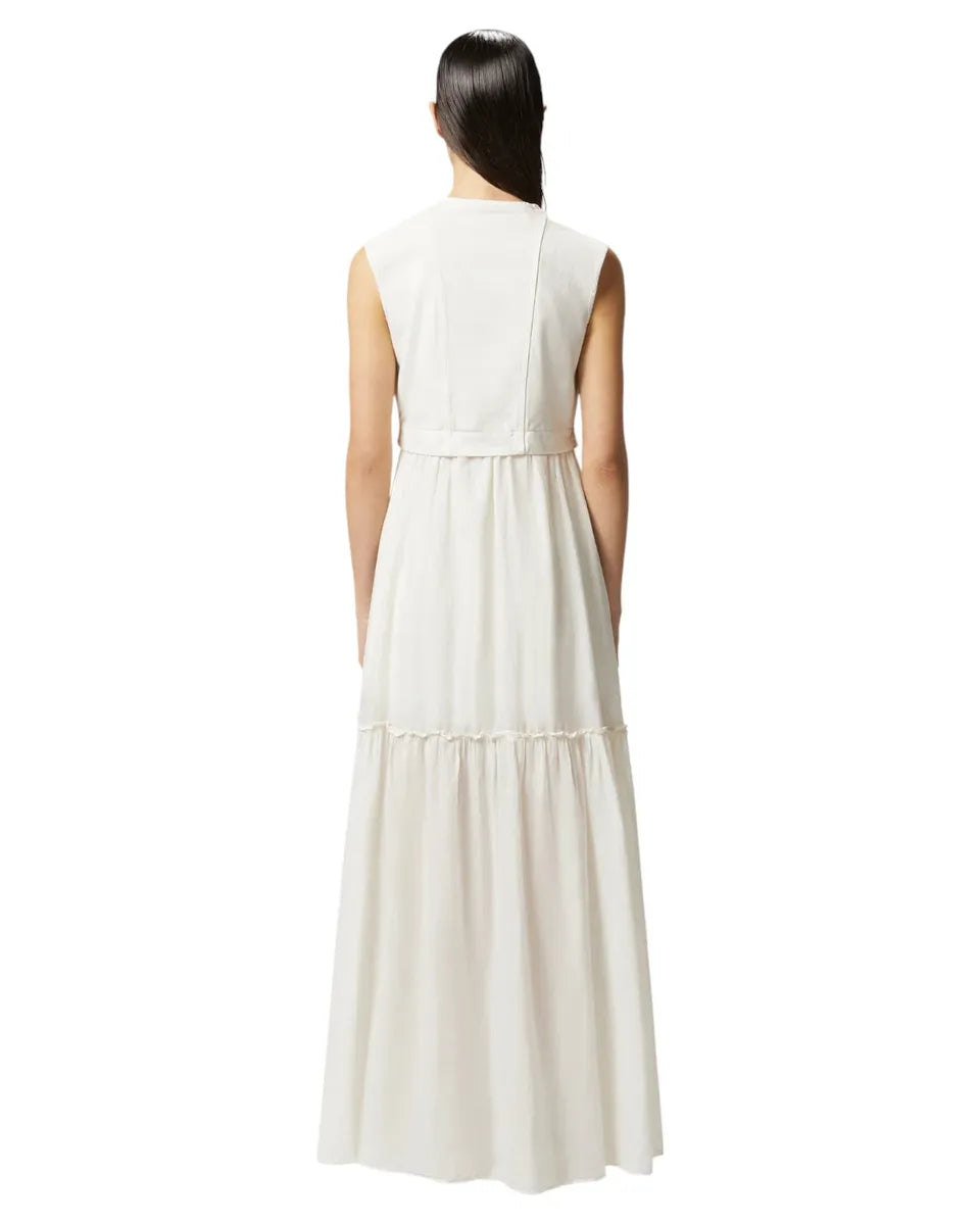 Abito Lungo in Cotone con Gilet Smanicato Utility-Pinko-Abiti-Vittorio Citro Boutique