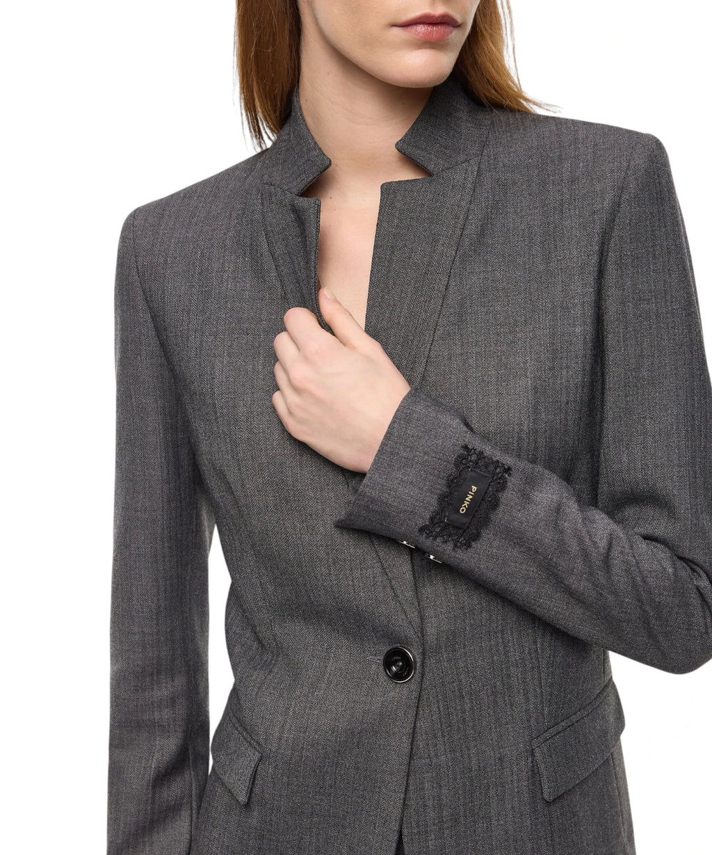 Pinko Kebab Single-Breasted Wool Jacket