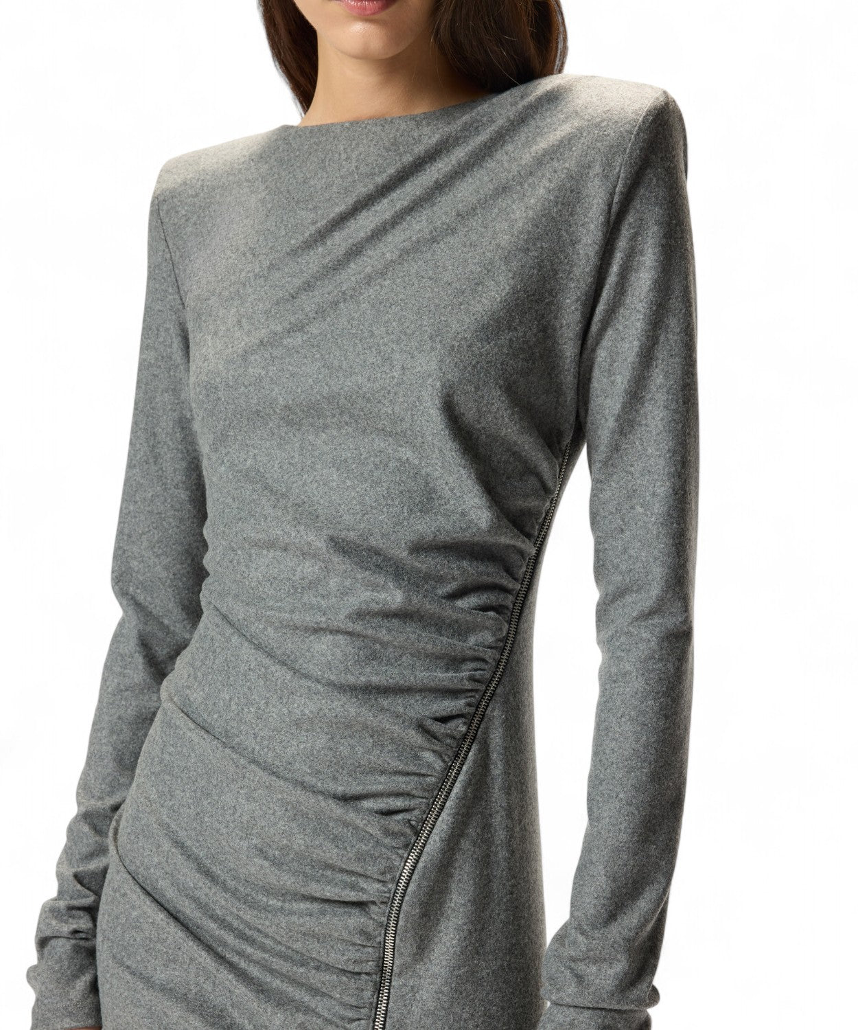 Vestito midi aderente in flanella con drappeggio-Pinko-Abiti-Vittorio Citro Boutique