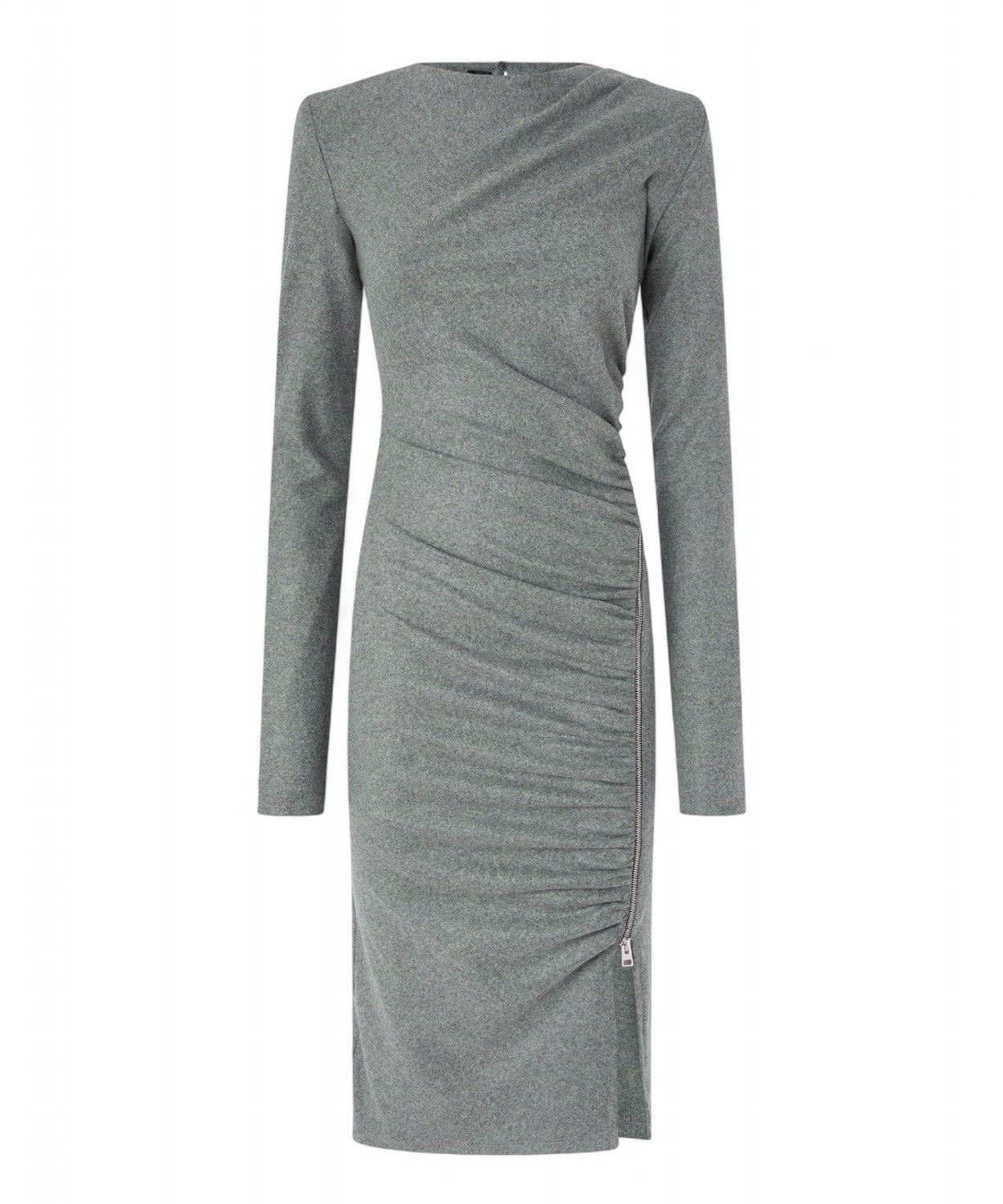 Vestito midi aderente in flanella con drappeggio-Pinko-Abiti-Vittorio Citro Boutique