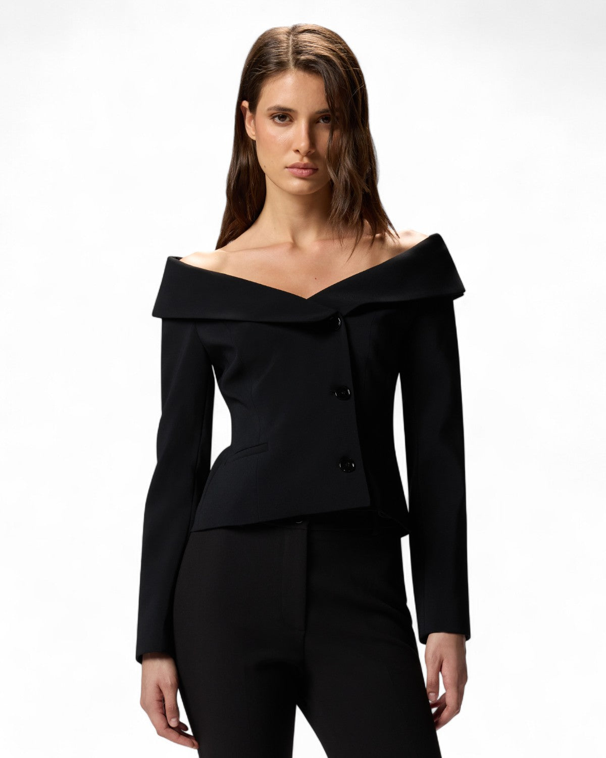 Giacca aderente in crêpe stretch con spalle scoperte-Pinko-Giacche-Vittorio Citro Boutique