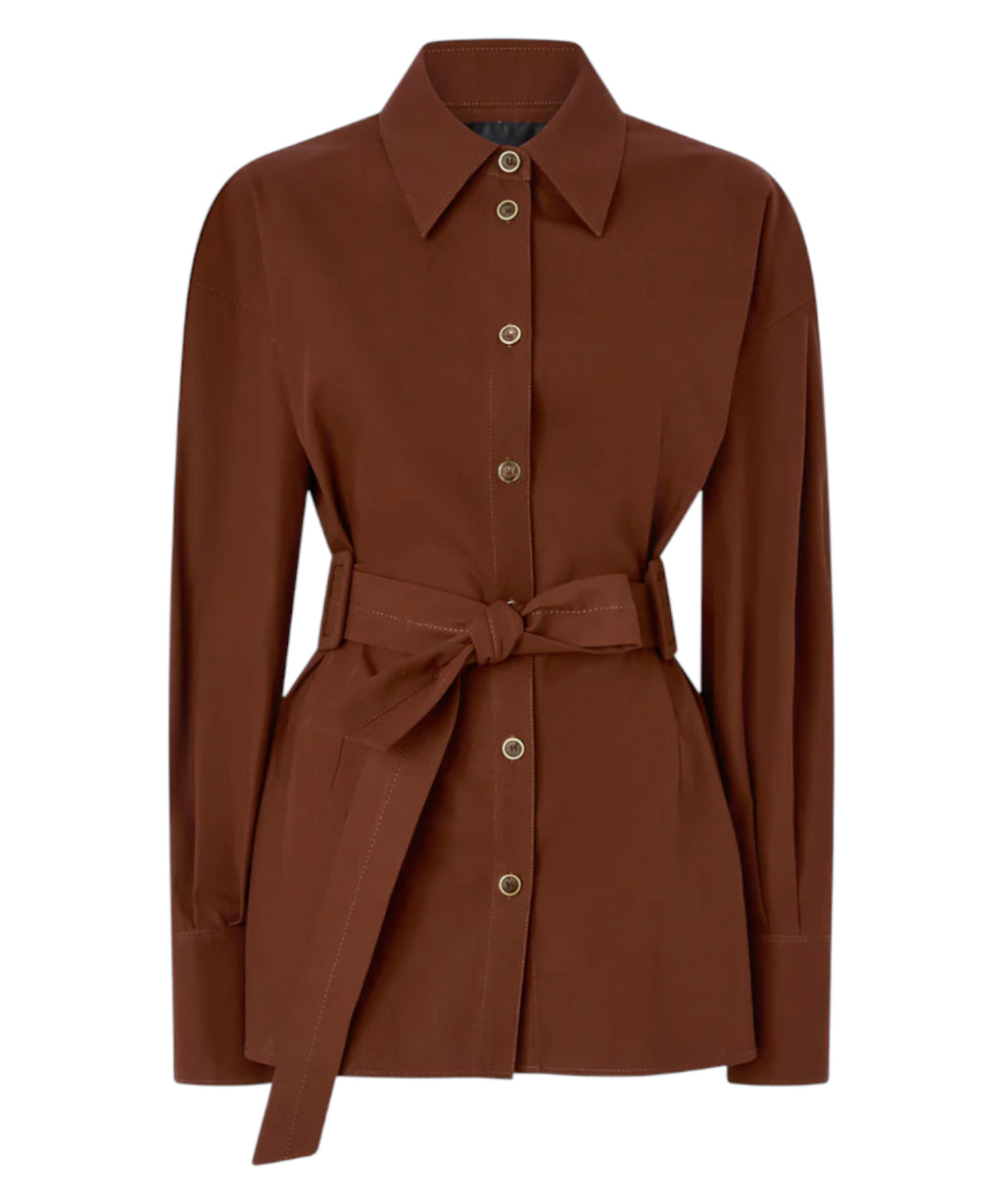 Giacca Lunga PINKO in Twill con Cintura