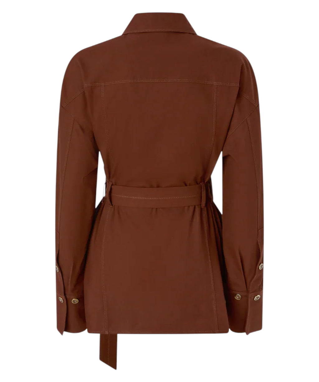 Giacca Lunga PINKO in Twill con Cintura