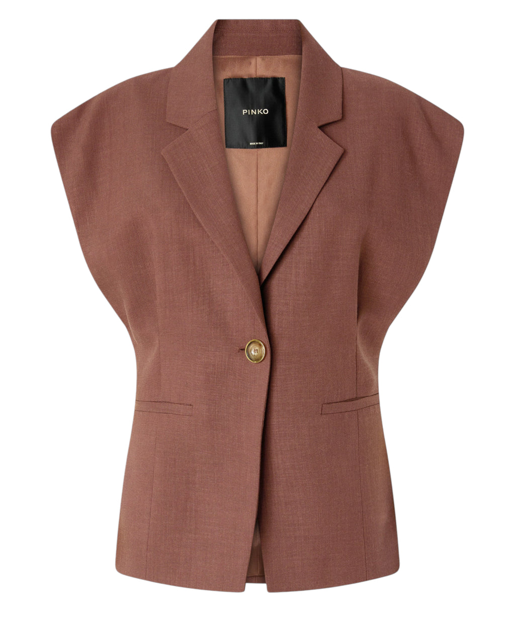 FLOELLA Pinko Sleeveless Jacket with Linen Effect
