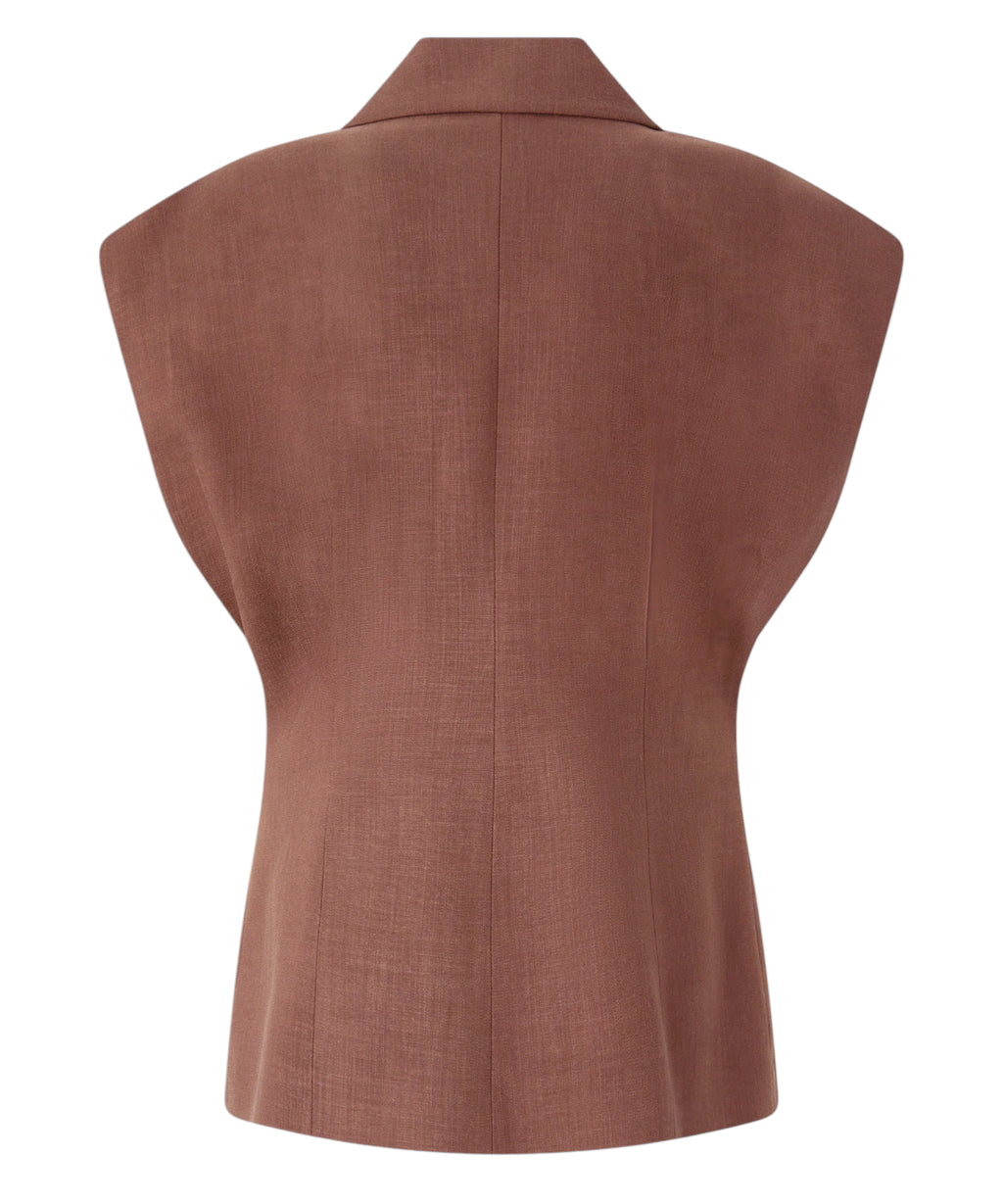 FLOELLA Pinko Sleeveless Jacket with Linen Effect