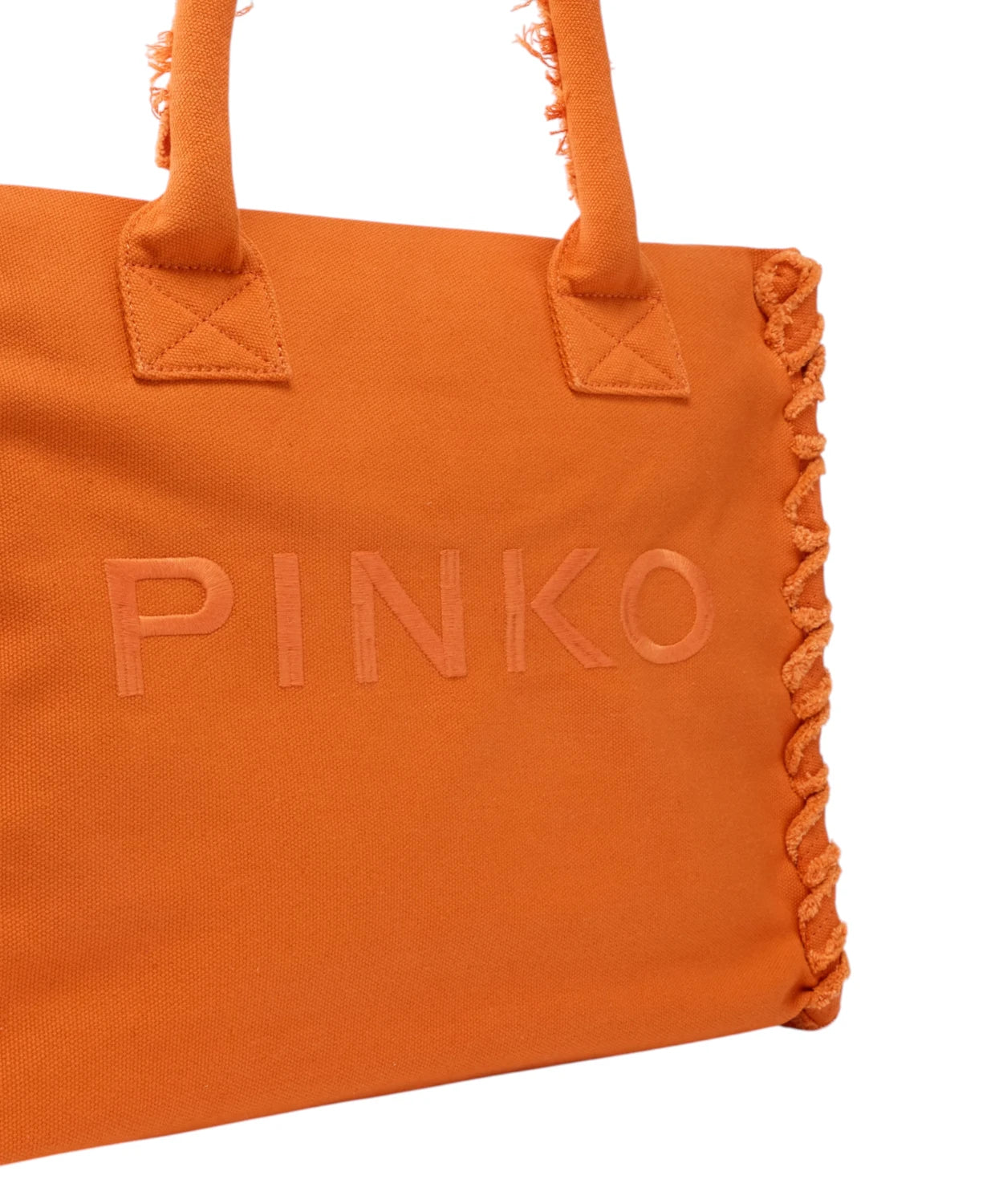 Borsa Shopper Pinko Beach Media in Canvas con Logo
