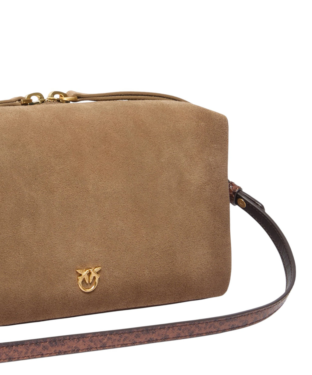 Bauletto Pinko Mini Suede con Tracolla Pitonata