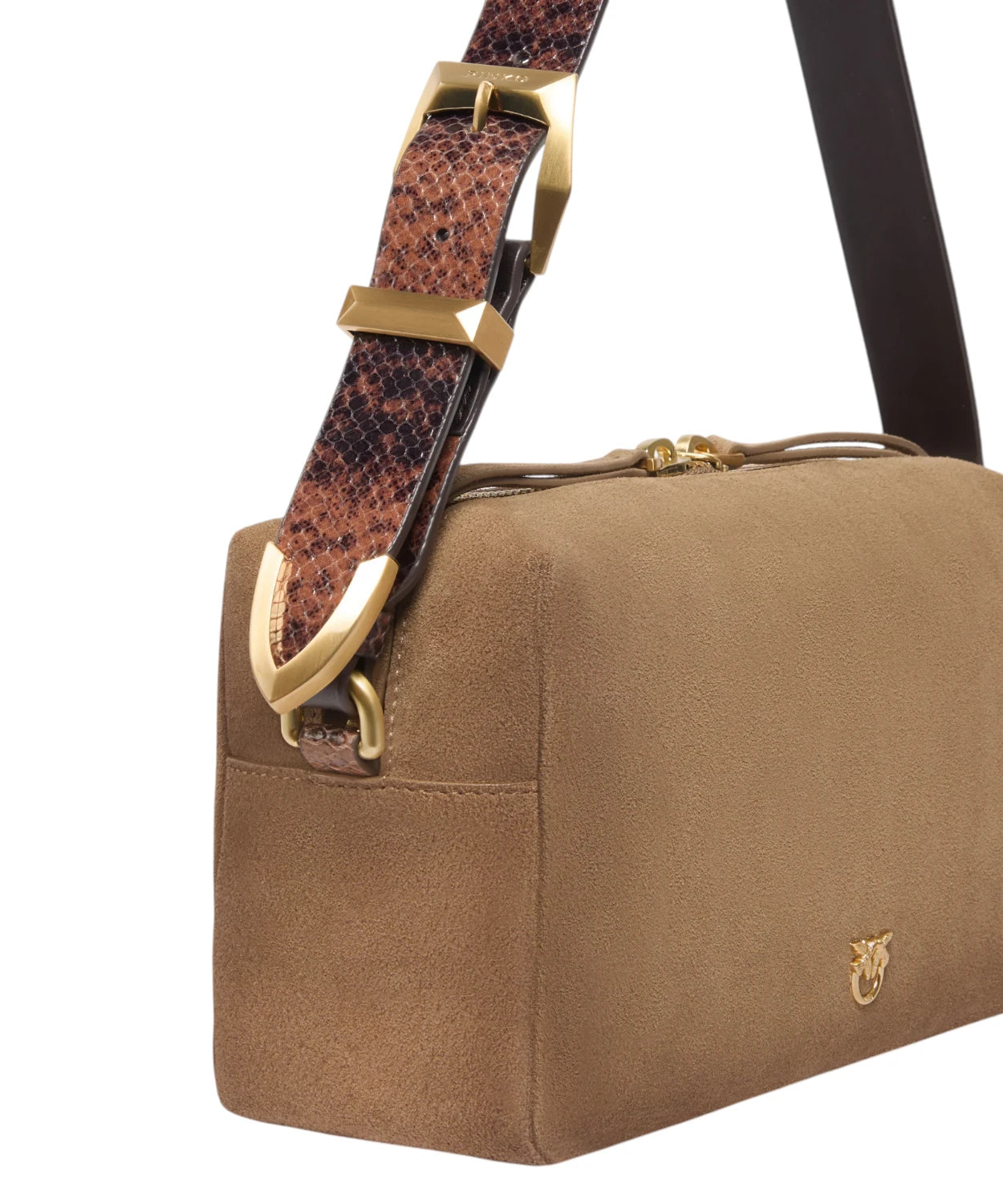 Bauletto Pinko aus Wildleder mit pitoniertem Schulterriemen