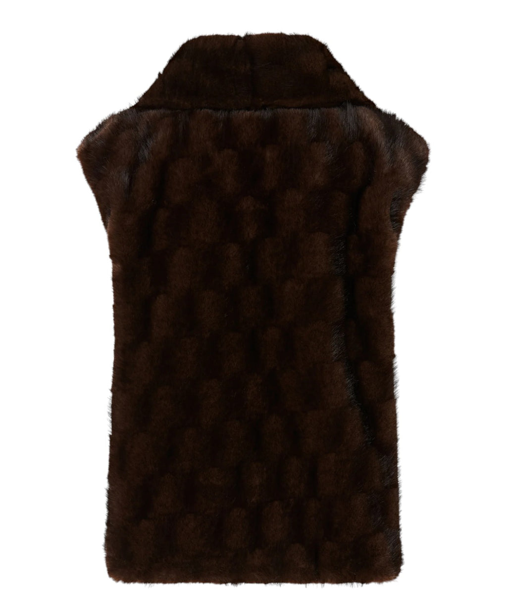 Gilet Effetto Pelliccia Pinko con Zip e Fodera