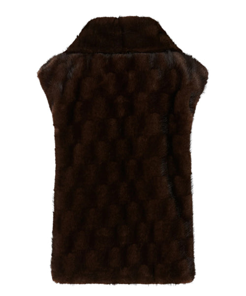 Gilet Effetto Pelliccia Pinko con Zip e Fodera