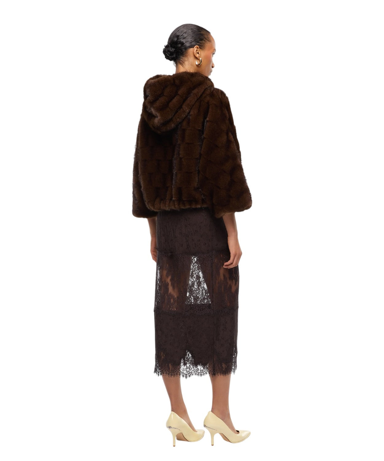 Giacca Blouson Pelliccia con Cappuccio Pinko