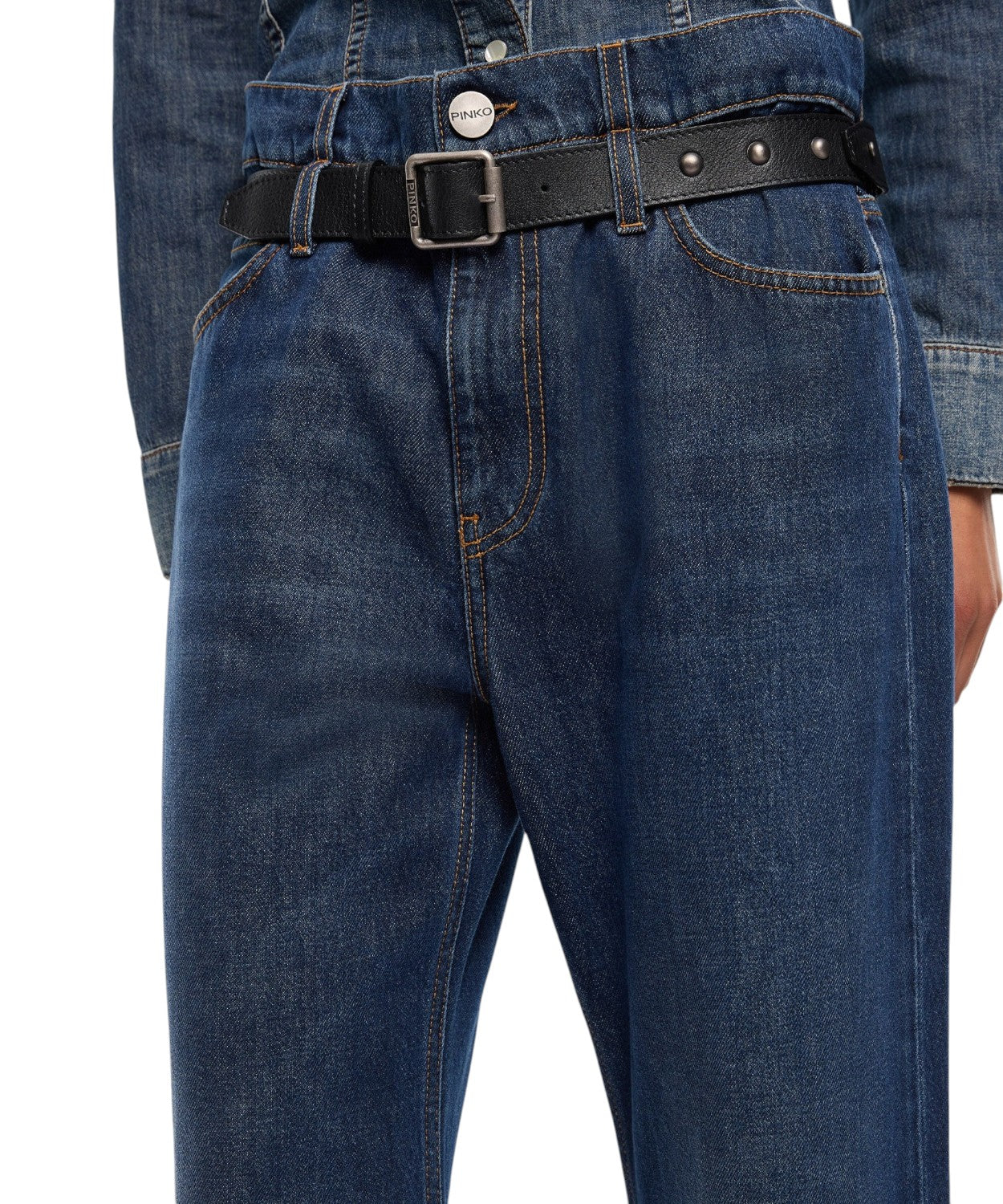 Jeans Pinko Cyntia Donna con Cintura e Risvolto