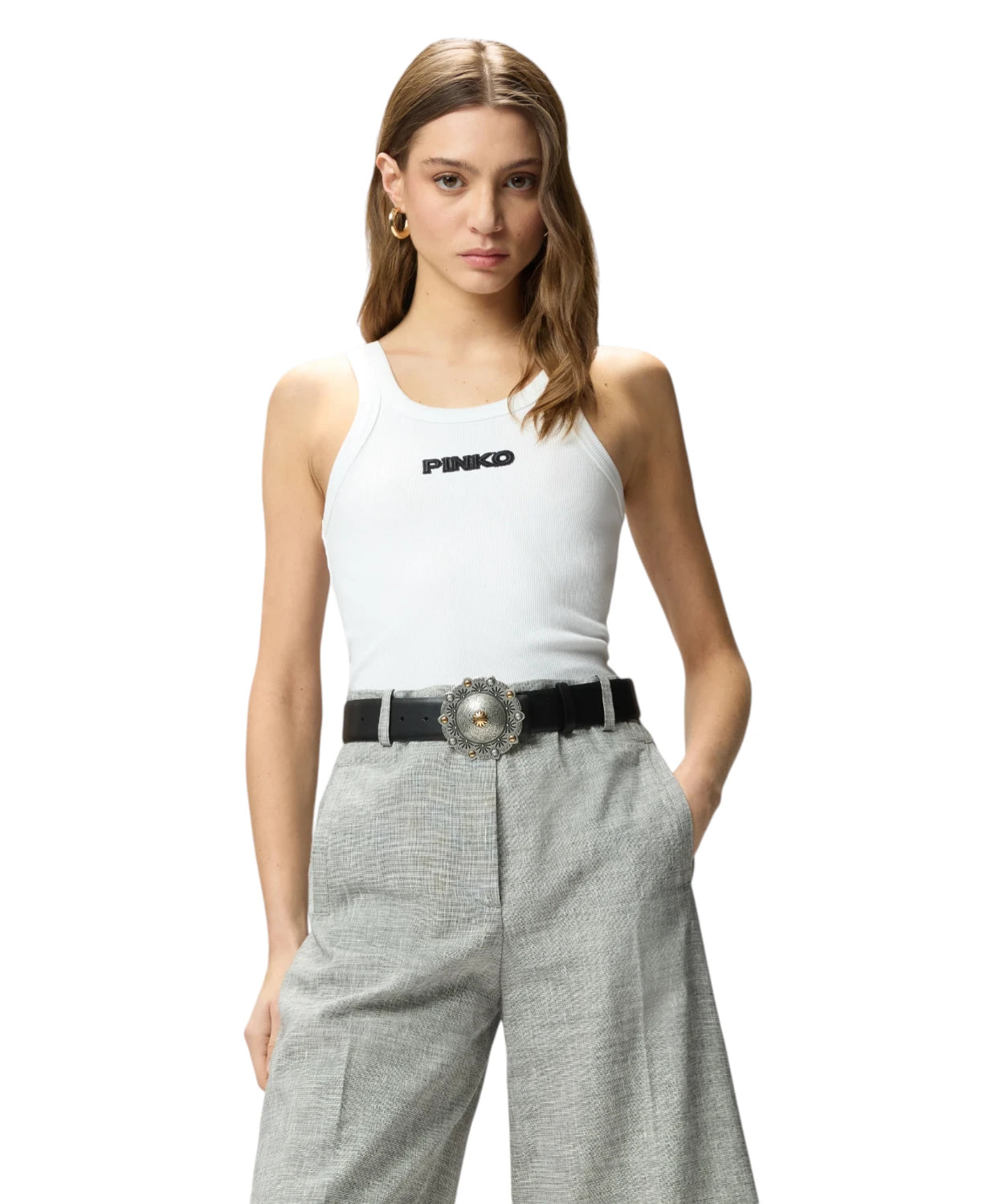 Canotta Pinko Blue Lagoon con Logo