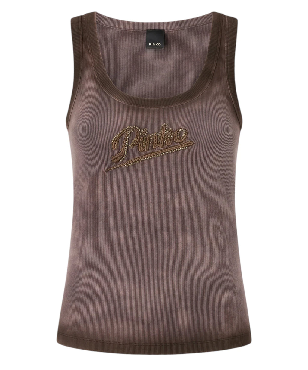 Canotta Pinko COSMOPOLITAN met strass en spray-effect