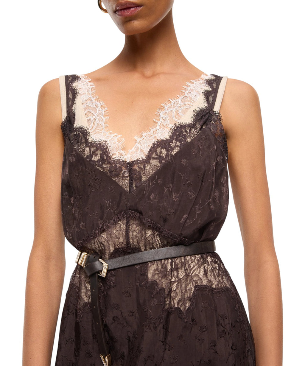 Abito Pinko Aster in Crêpe Jacquard con Pizzo