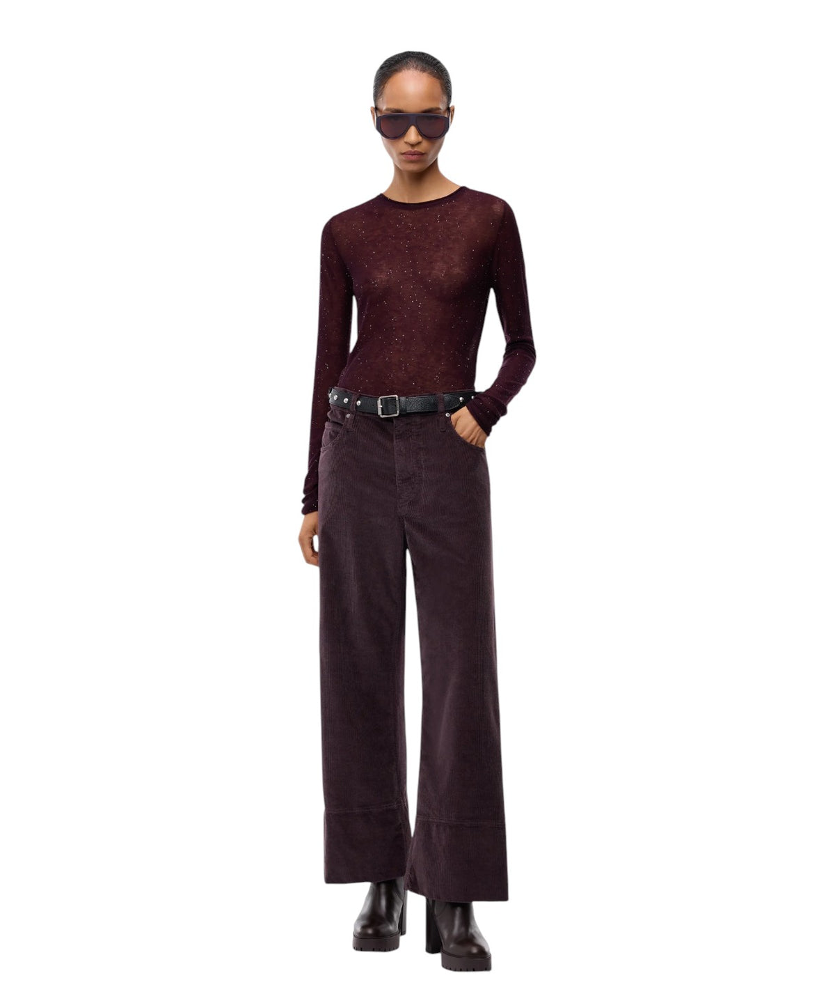 Pinko Cynthia Cropped bukser i fløjl
