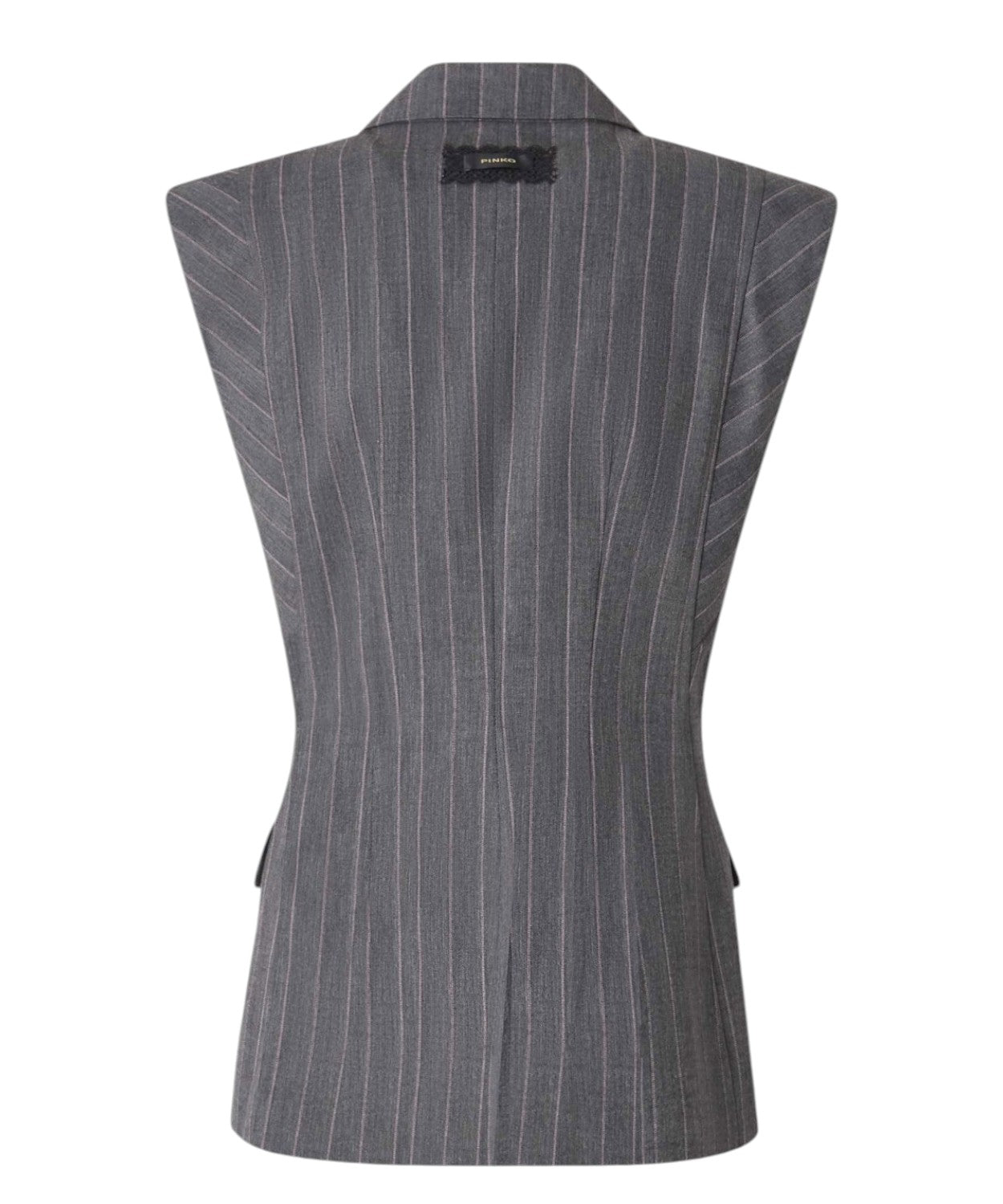 Gilet Donna Gessato Misto Lana Stretch Pinko